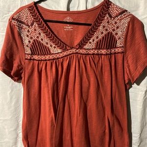 Burnt Orange Blouse Shirt XL